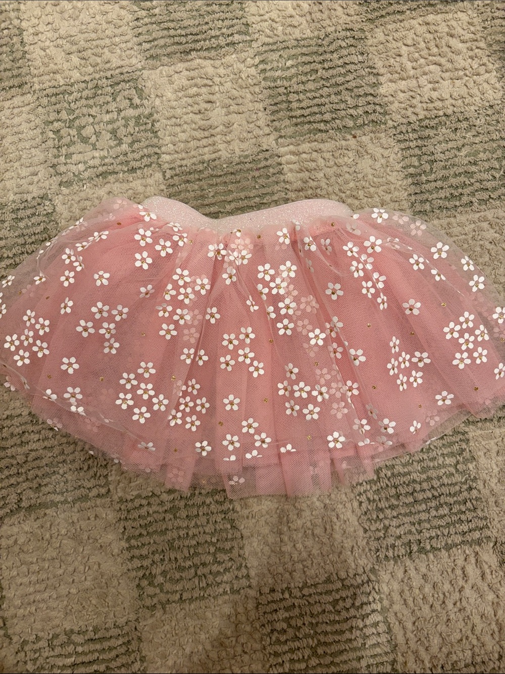 Mud Pie Pink Floral Tulle Skirt